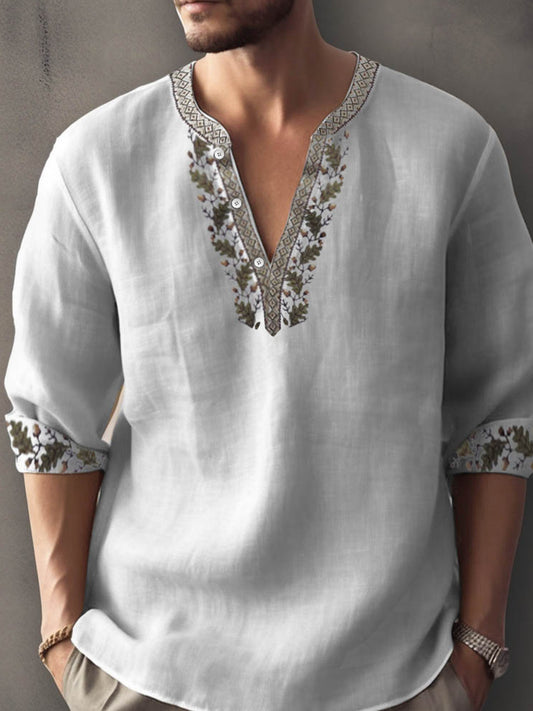 3D Digital Printing Bamboo Linen Long Sleeve European And American