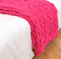Handmade Coarse Yarn Knitted Chenille Rod Knitted Yarn Sofa Cover Blanket thumbnail 4