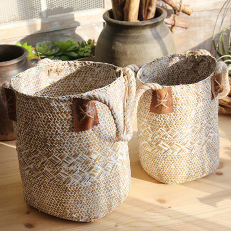 Hand woven basket flower basket basket rattan - Image 2
