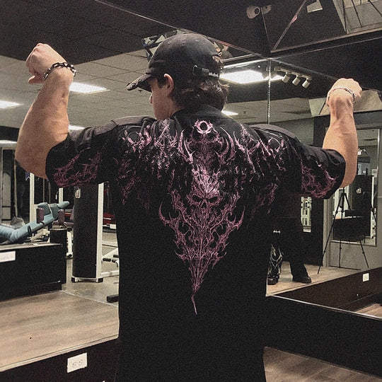 American Printed Sports Fitness Cotton Short Sleeve