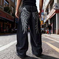 American-style Street-washed, Distressed, Slightly Flared Denim Jeans thumbnail 1