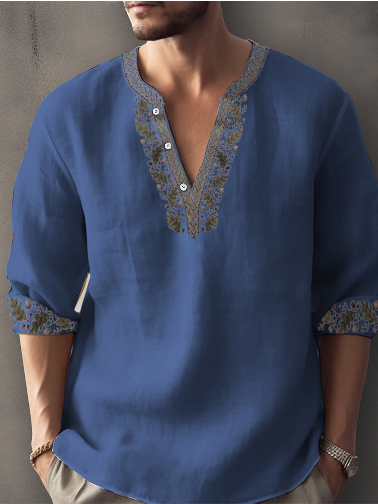 3D Digital Printing Bamboo Linen Long Sleeve European And American - Image 3