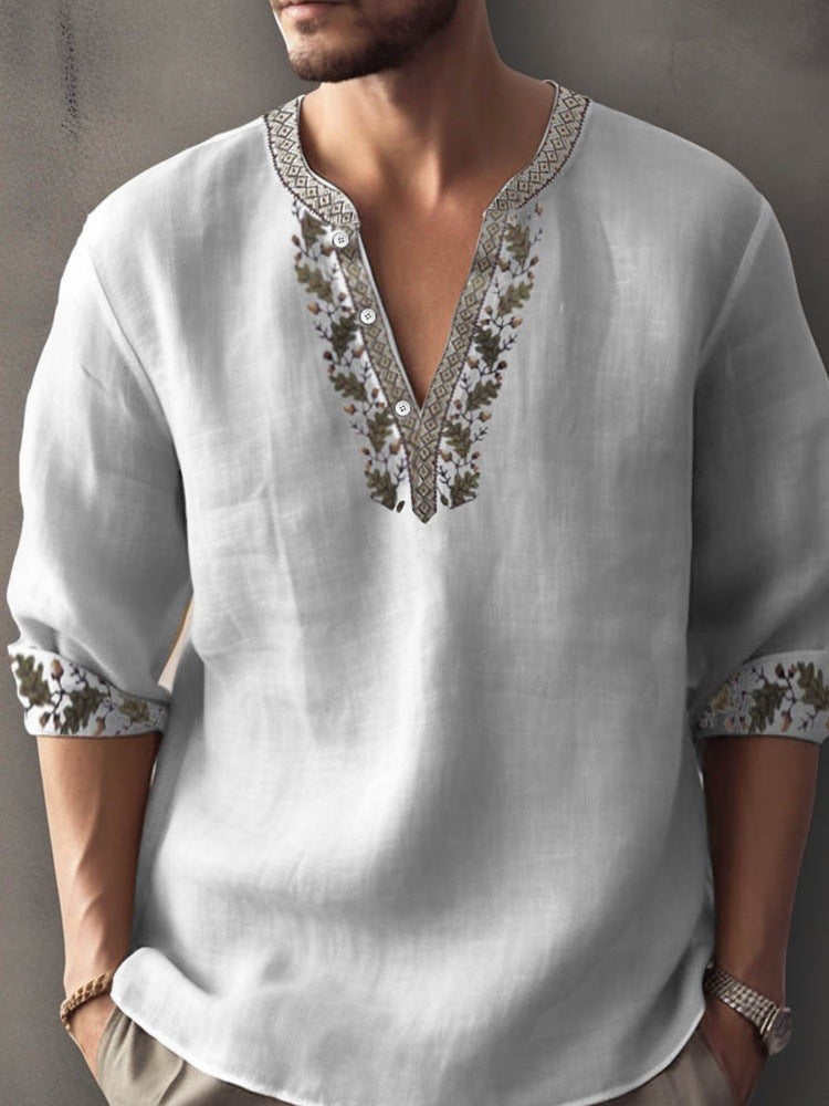 3D Digital Printing Bamboo Linen Long Sleeve European And American - Image 10