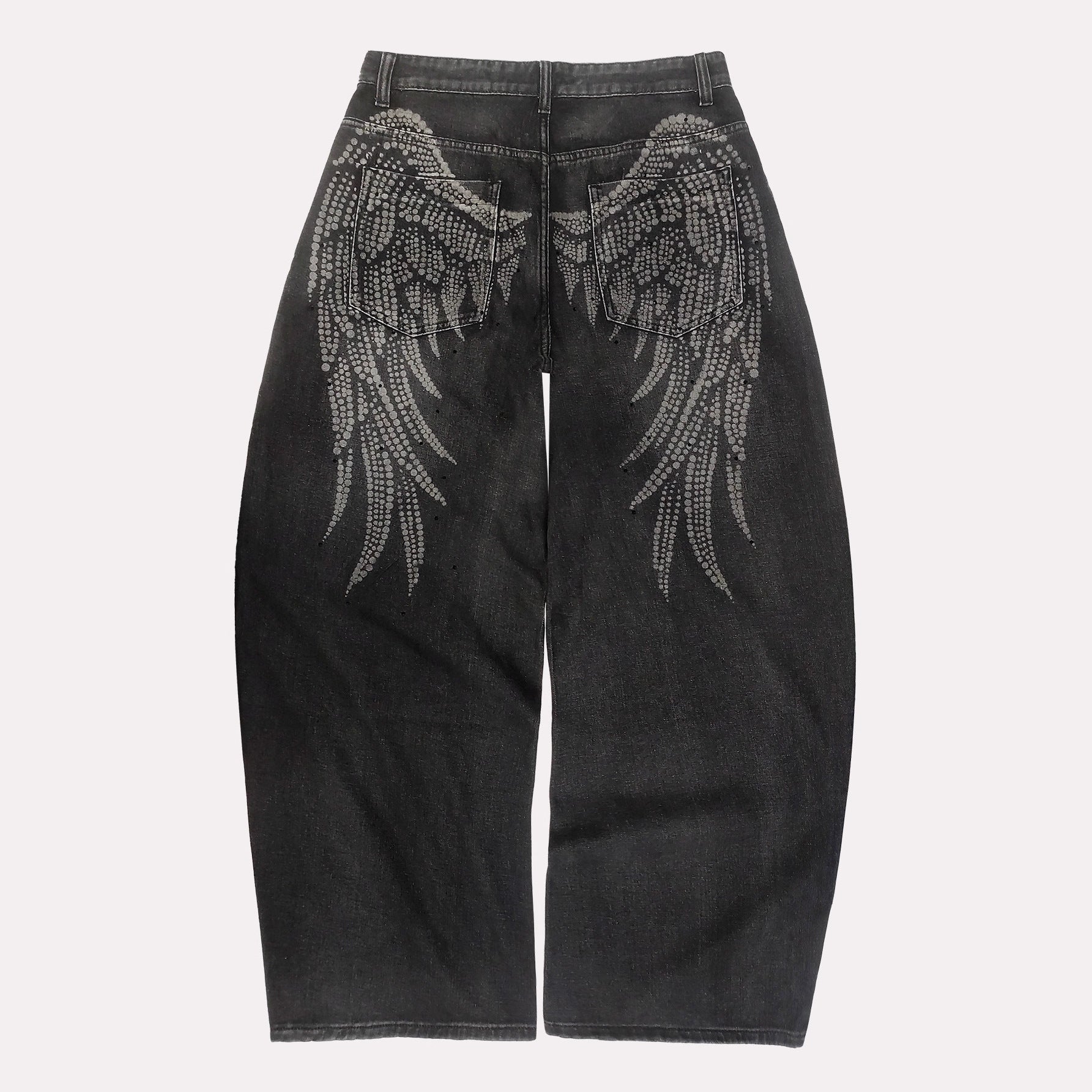 American-style Street-washed, Distressed, Slightly Flared Denim Jeans - Image 4