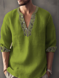 3D Digital Printing Bamboo Linen Long Sleeve European And American thumbnail 6