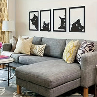 Black Cat Metal Wall Art Decoration Suit thumbnail 5