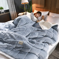 Fleece Blankets And Throws Thick Warm Winter Blankets Home Super Soft Duvet Luxury Solid Blankets On Twin Bedding thumbnail 1