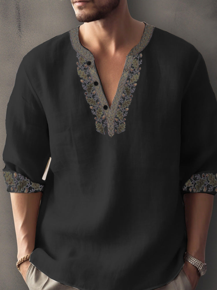 3D Digital Printing Bamboo Linen Long Sleeve European And American - Image 9