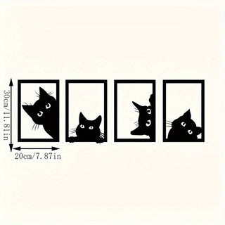 Black Cat Metal Wall Art Decoration Suit - Image 2