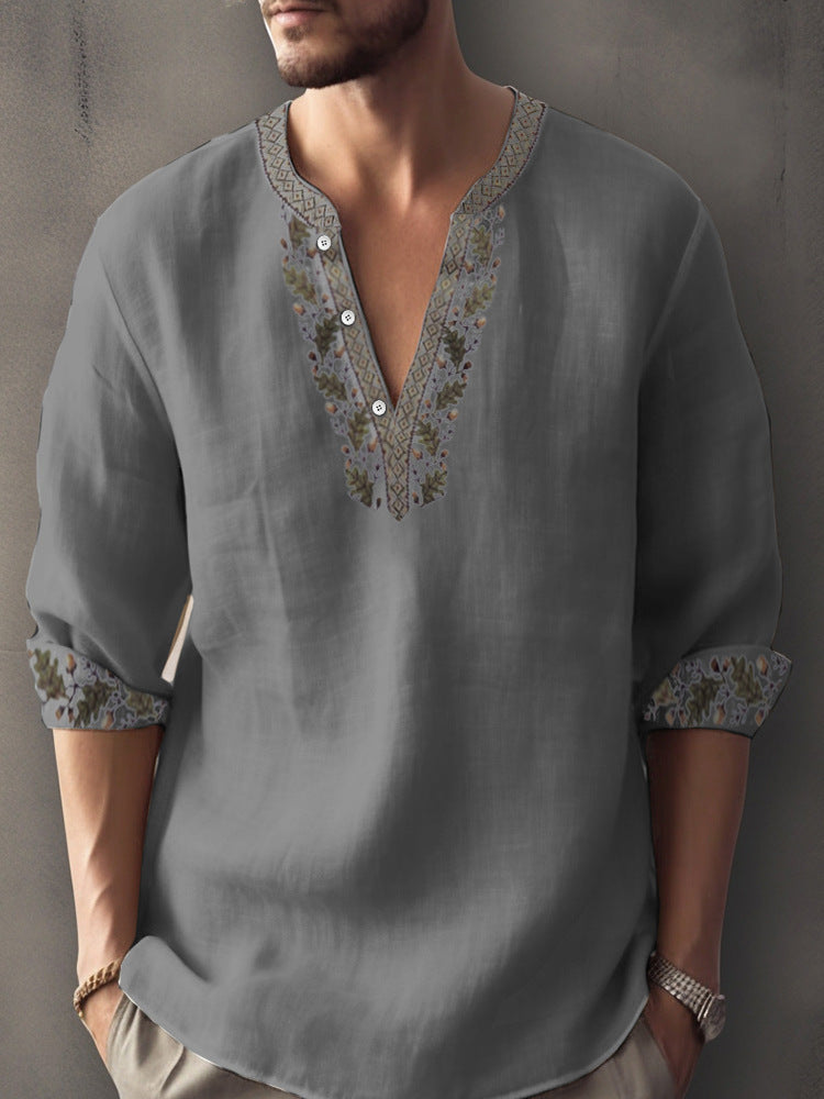 3D Digital Printing Bamboo Linen Long Sleeve European And American - Image 16