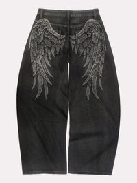 American-style Street-washed, Distressed, Slightly Flared Denim Jeans thumbnail 6