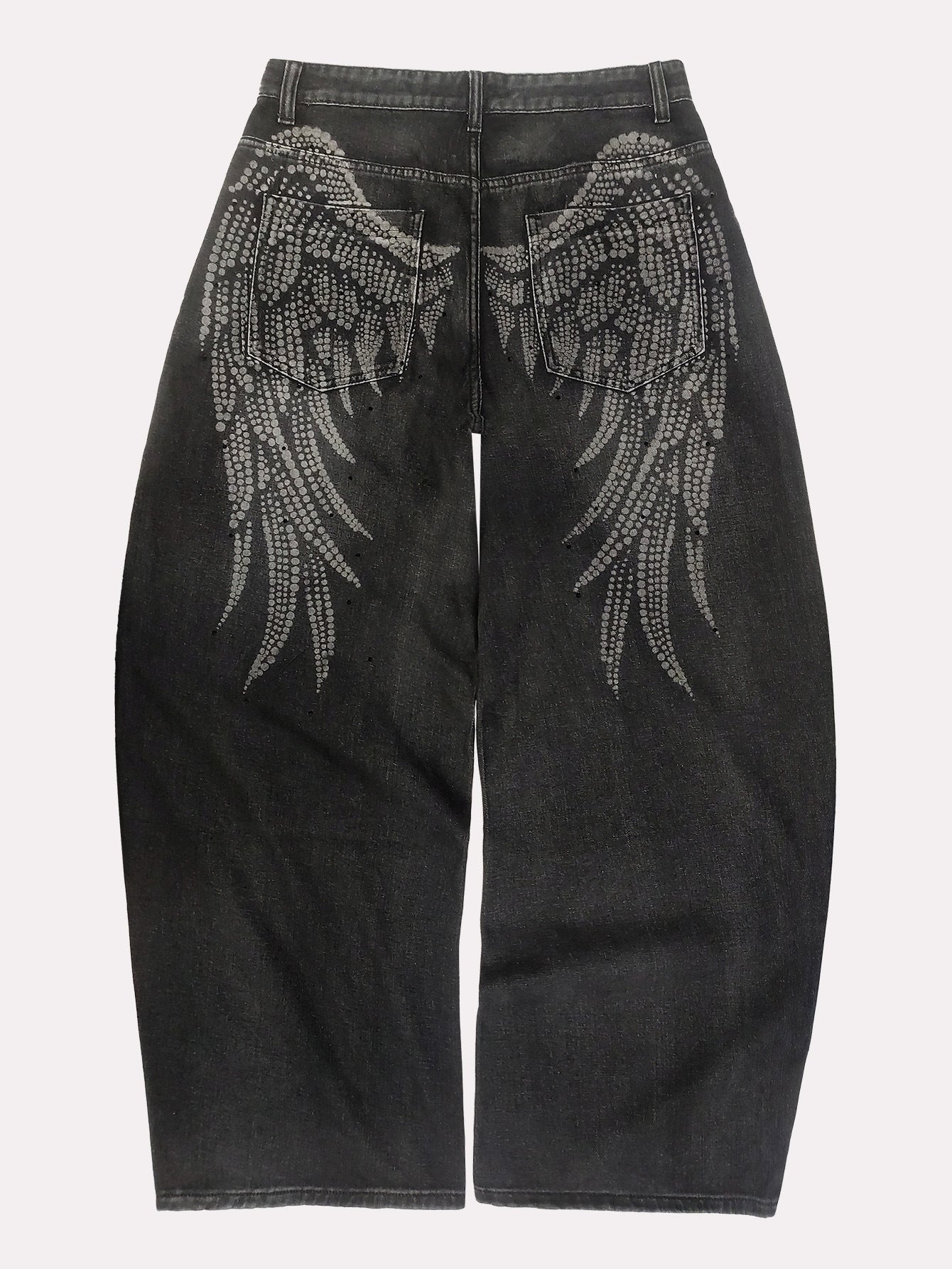 American-style Street-washed, Distressed, Slightly Flared Denim Jeans - Image 6