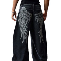 American-style Street-washed, Distressed, Slightly Flared Denim Jeans thumbnail 2