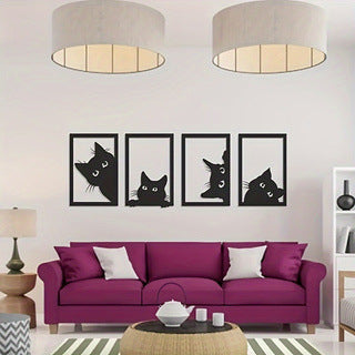 Black Cat Metal Wall Art Decoration Suit - Image 4