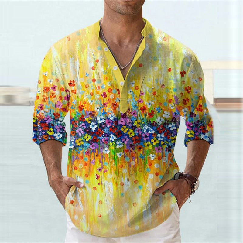 European And American 3D Digital Thermal Transfer Short Sleeve Shirt - Image 13