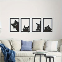 Black Cat Metal Wall Art Decoration Suit thumbnail 6