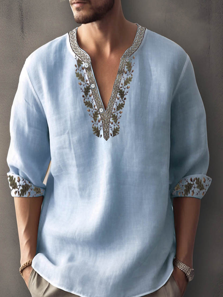 3D Digital Printing Bamboo Linen Long Sleeve European And American - Image 13